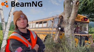 WhistlinDiesel in BeamNG! (Extreme Schoolbus Off-roading #1)