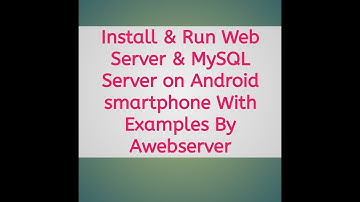 Xampp-WebServer and Mysql server installation in android with examples|Internet Programming Tutorial