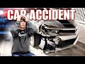 He crashed his new car first car accident