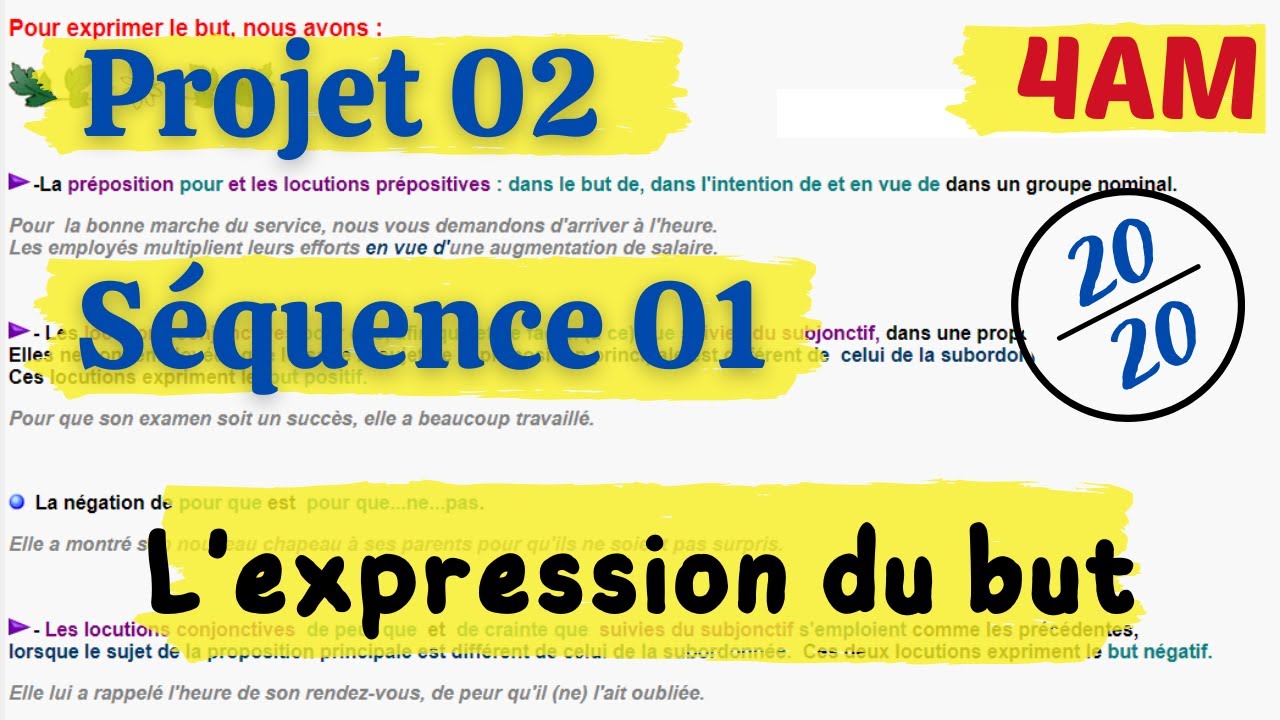 Projet 02 || Séquence 01 || Grammaire: L'expression du but #4AM. دروس اللغة الفرنسية للرابعة متوسط