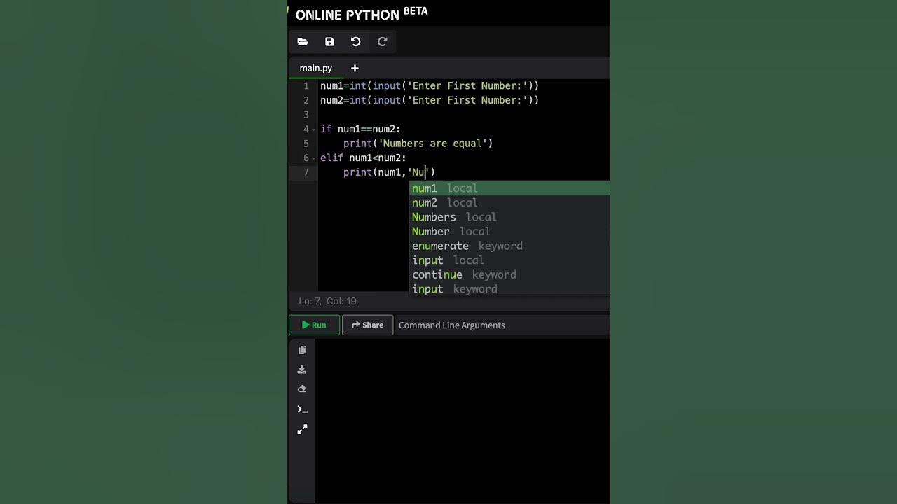 Number Comparison | Python #programming #python #pythonprogramming # ...