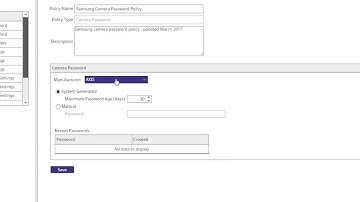Creating a Camera Password Policy - Aimetis Enterprise Manager