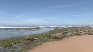 Relaxing Ocean Waves Crashing on the Beach During the Low Tide - Ocean Sounds - 4K UHD 2160p
