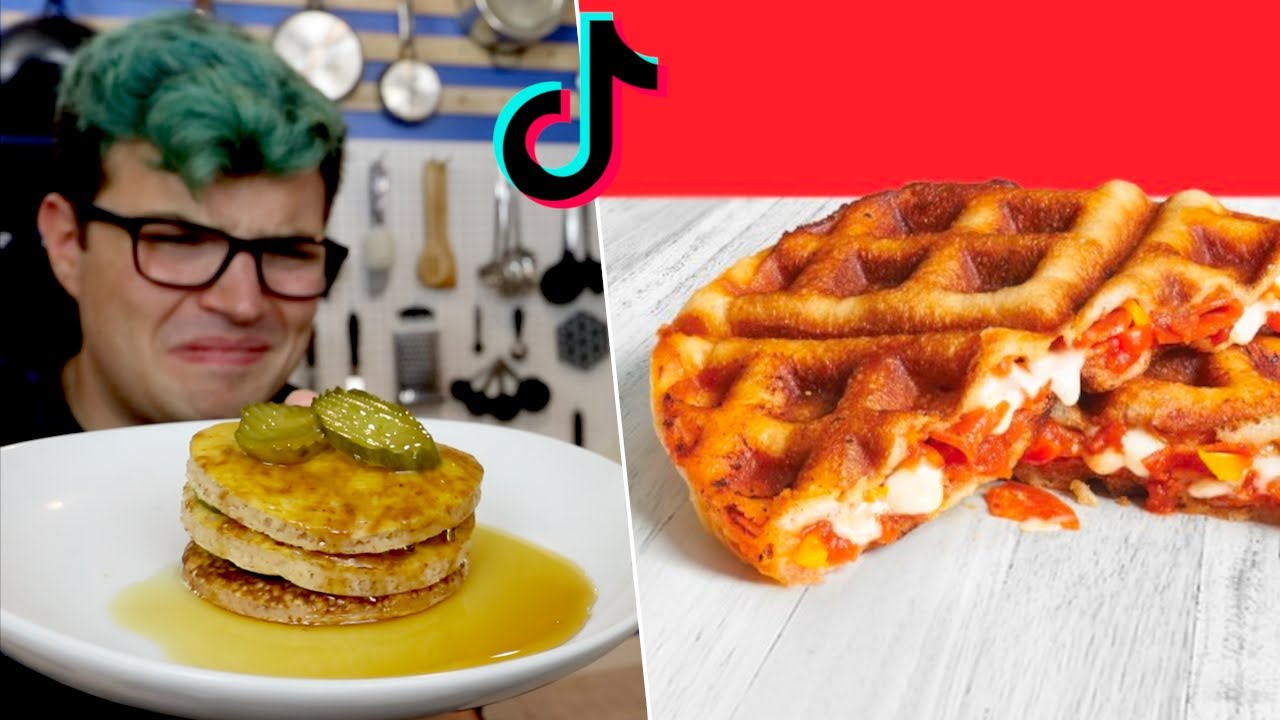 I Tested More Insane Tiktok Recipes Hot Dog Pancakes, Pizza Waffles