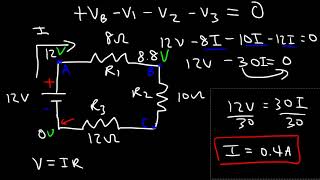 E ,E Kirchhoff's Voltage Law   KVL Circuits, Loop Rule & Ohm's Law   Series  Circuits, Physics