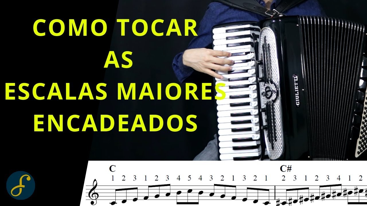 Como tocar as ESCALAS MAIORES encadeados | VideoAula de Acordeon