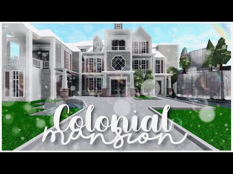 Roblox Bloxburg Mega Colonial Mansion 50k Exterior Speedbuild Youtube
