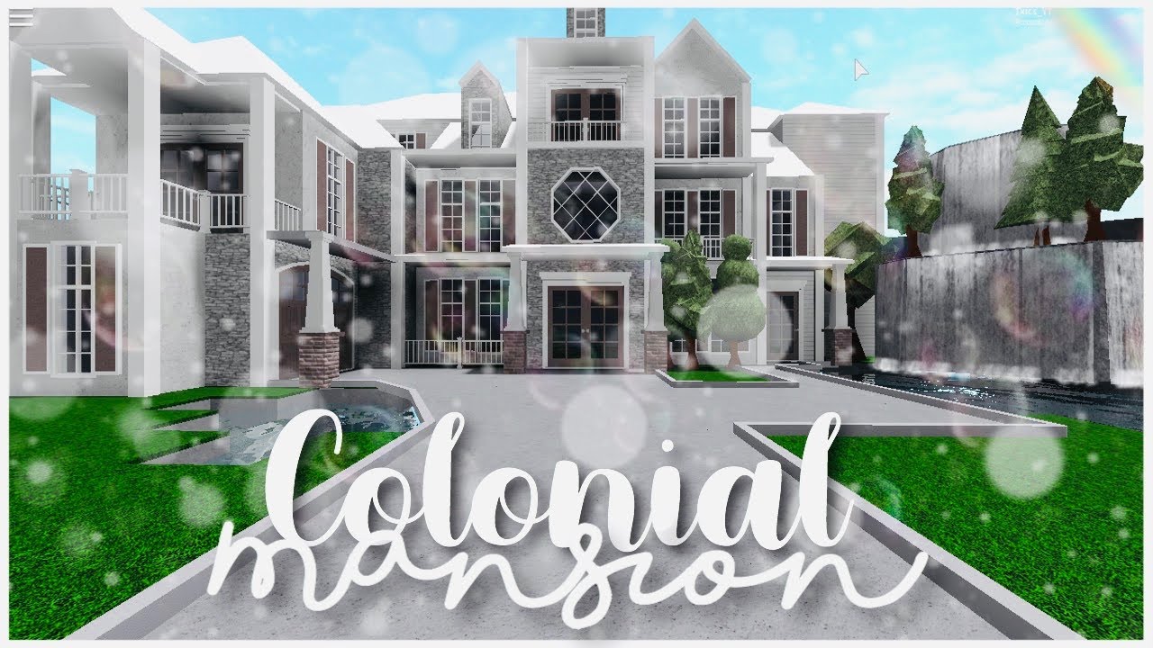 Roblox Bloxburg Mega Colonial Mansion 50k Exterior