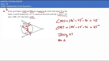 24. In the given figure, PAQ and PBR are tangents to the circle with centre ‘O’ at the points A and
