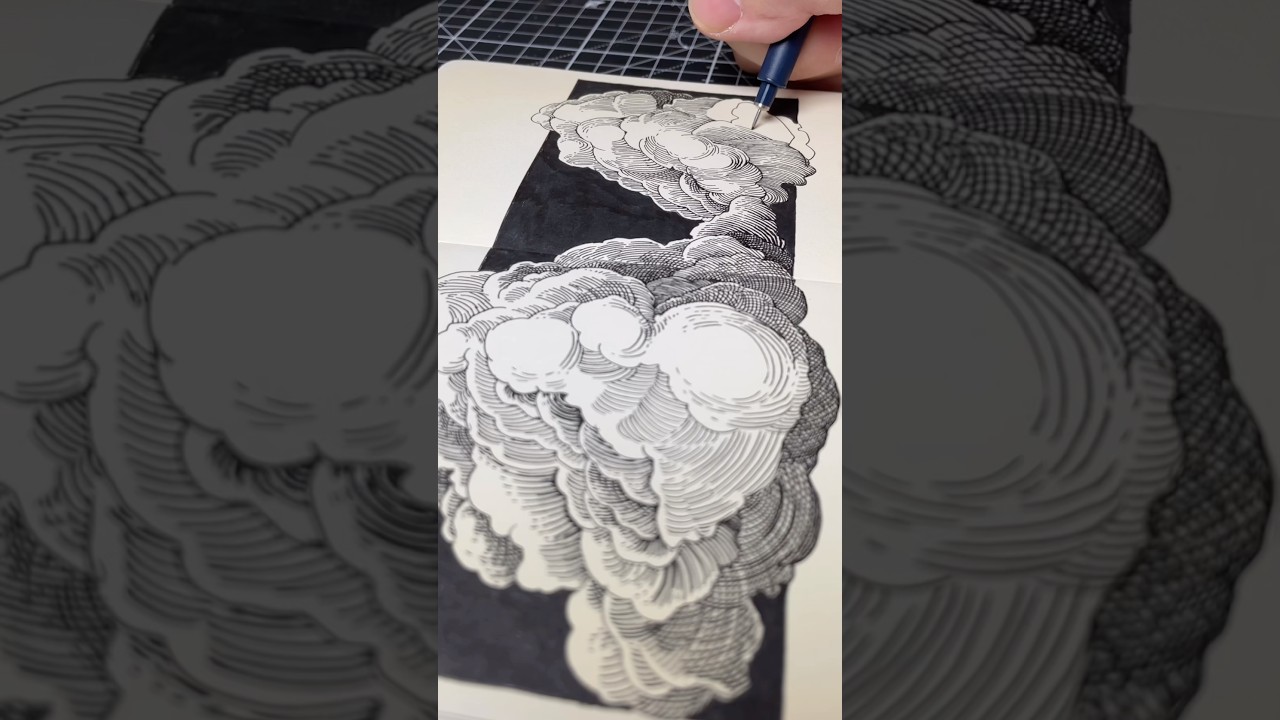 Cloud Drawing Exercise ☁️✍️ #inspiredbynature #drawing #sketch #linedrawing #moleskine