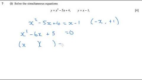 AS Pure Maths - Simultaneous Equations OCR C1 May 2006 q7i