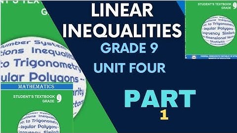 Maths Grade 9,| unit four |Linear Inequalities part one (Somali language)