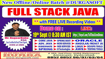 Full Stack Java Offline/Online Training @ DURGASOFT