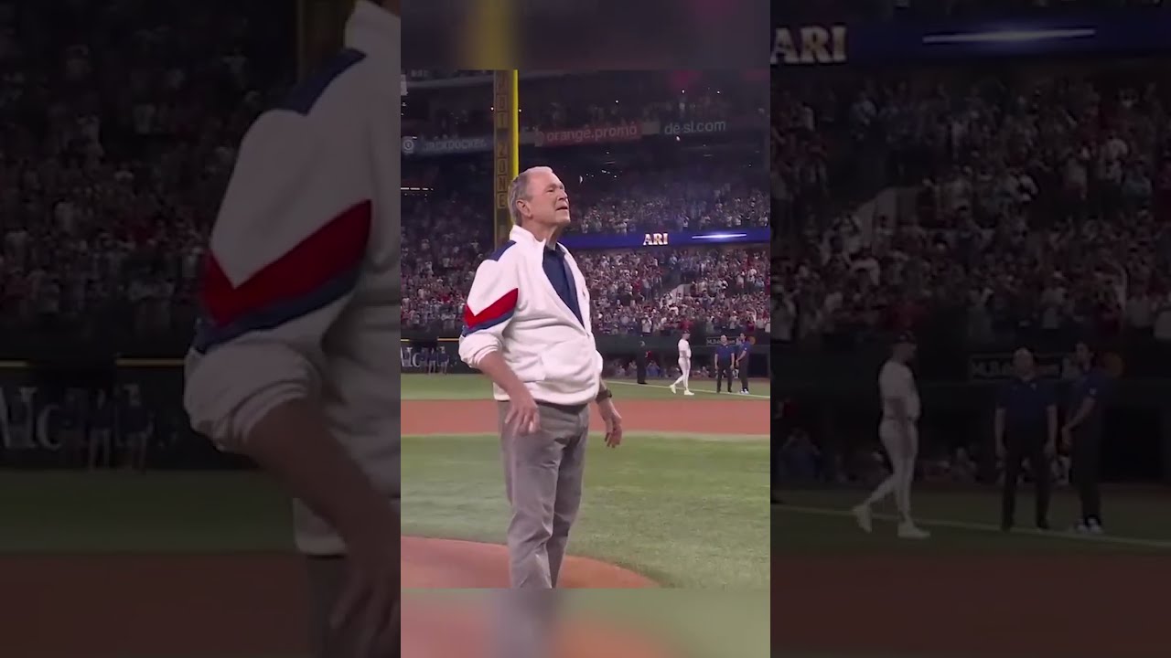 President George W Bush throws out first pitch at World Series    worldseries