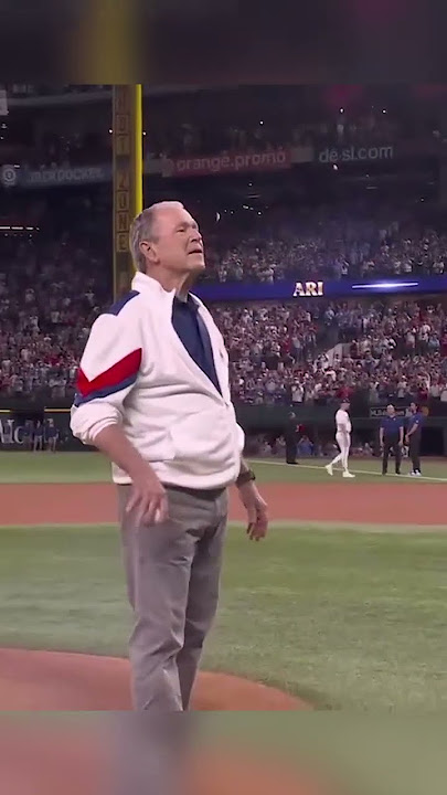 President George W. Bush throws out first pitch at World Series 🔥 ⚾️ #worldseries