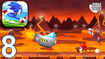SONIC RUNNERS ADVENTURE Gameplay Walkthrough Part 8 - Lava Mountain Boss Level (iOS Android)