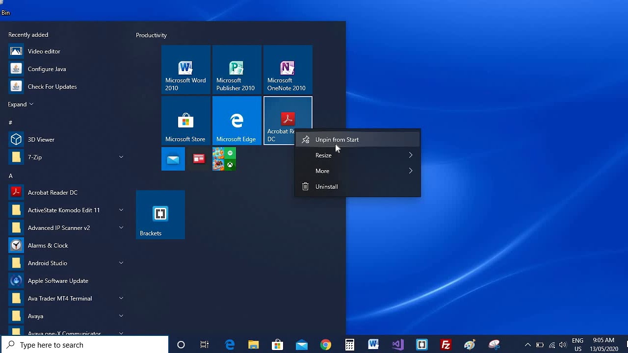 Customize Windows 10 Start Menu By Adding Or Removing Shortcut Icons