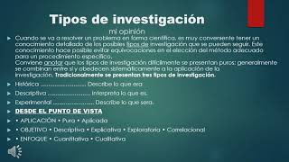 Tipos de investigación científica según kumar