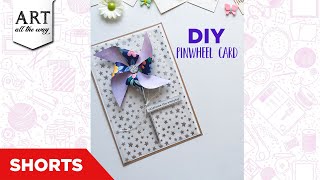 DIY Pinwheel Card | Handmade card ideas | Creative card design | Paper crafts | #shorts