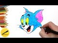 How to Draw Tom Cat (Tom and Jerry) Step by Step - Drawing for Kids