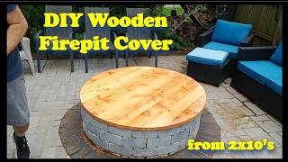 DIY Wooden Firepit Cover Made from Leftover 2x10's