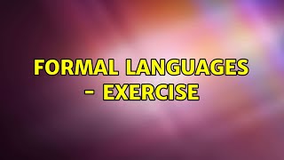 Formal languages - exercise