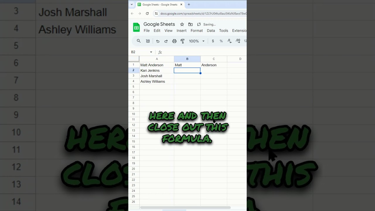 How to Split Cells in Google Sheets