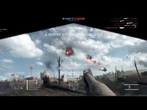 Battlefield 1 taking out a plane with a tank