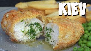 Chicken Kiev  Crispy Chicken Breast Stuffed with Garlic Butter and Parsley Sauce