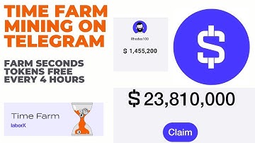 Time Farm Free Telegram Mining | Farm Second Token Every 4 Hours | Make Millions From Time Farm