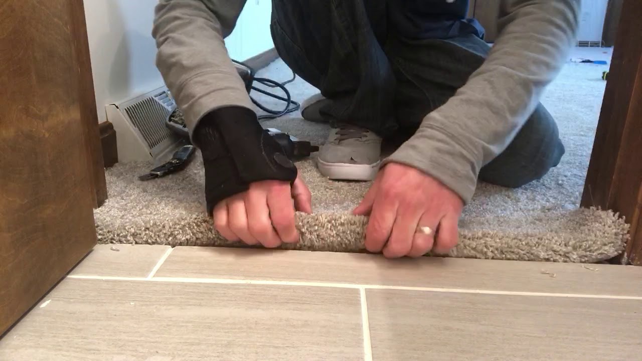 How To Transition Carpet Ceramic Tile In A Bathroom Doorway You