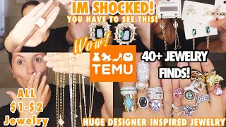 HUGE TEMU JEWELRY TRY ON HAUL! 40+ *NEW* $1-$2 Jewelry YOU HAVE TO GET! I HIT THE JACKPOT!!🤑😲😍