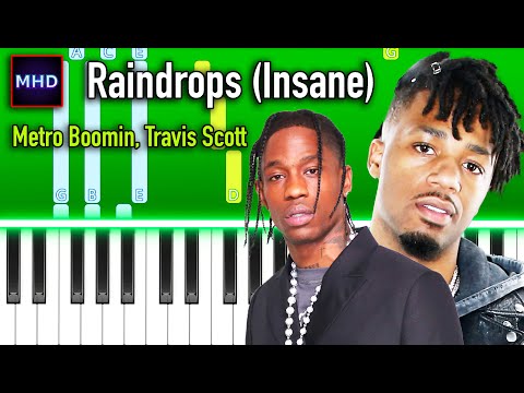 Metro Boomin, Travis Scott - Raindrops (Insane) - Piano Tutorial