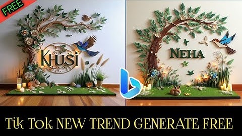 How To Create Ai Trending Name Dp with Artificial Leaves , Bird , And Frame | Bing Ai | #meta​