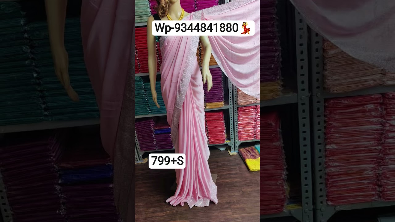 😍*Fancy Stone Work Space Silk Sarees* ✔ Premium Quality✅ Fabric: Soft Blooming Frendy Silk