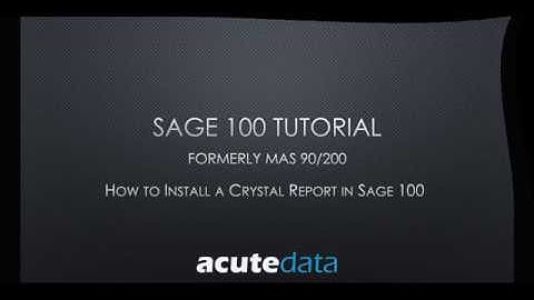 How to install a Crystal Report in Sage 100