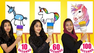 10 SECONDS Vs 60 SECONDS Vs 100 SECONDS DRAWING CHALLENGE 😂EXTREME FUNNY DRAWING CHALLENGE| PULLOTHI screenshot 5