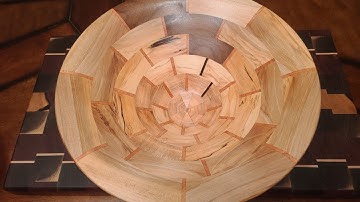 Spalted maple, mahogany, katalox and walnut segmented bowl for mom.