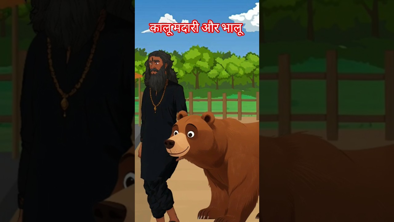 कॉमेडी विडियो कालू मदारी और भालू 🐻😆😂 Kalu the Monkey/Bear Charmer and the Bear 🤭 |  #cartoon#shorts