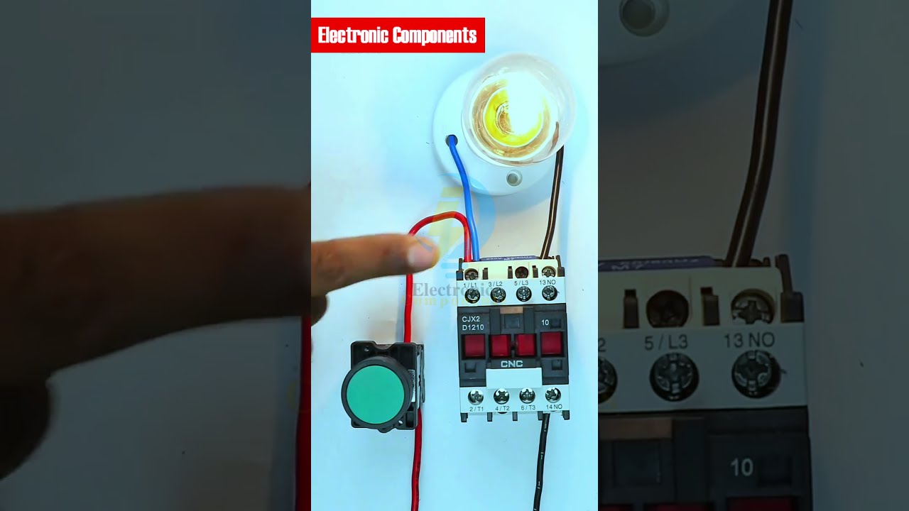 Latch Type Push Button for Lighting Control with Contactor Connected 