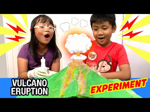 Eksperimen Gunung Meletus | How to make Vulcano Eruption Experiment for Kids | Pixel Kinaragendis