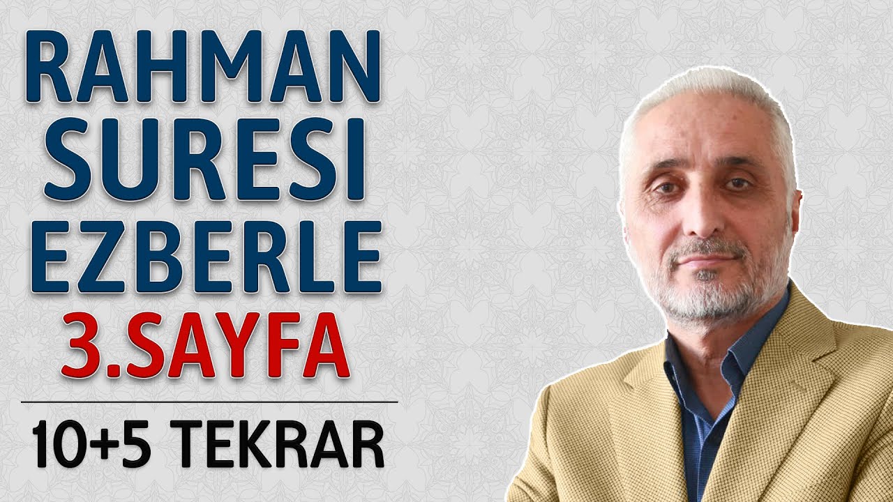 Rahman suresi 3sayfa ezberle Fatih ollak 10 tekrar10 tekrar 41 67 ayetler