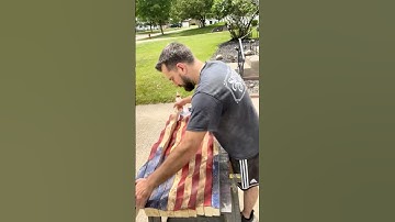 Wooden American flag build. You can DIY too! #america #woodworking #americanflag #diy #usa #wood