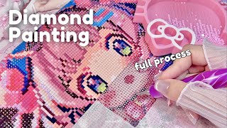 Relaxing Diamond Painting with Me ✦ Cute lolita girl artwork | unboxing + full process 🎀