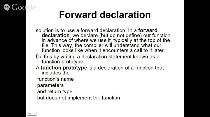 Forward Declaration of Functions in C++