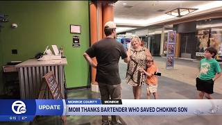 Bartender who saved 6-year-old boy choking at Mall of Monroe reunites with family