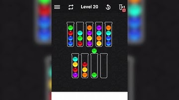 Ball sort color water puzzle level 20
