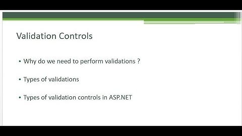 Check Box, Radio Button & Validation Controls in ASP NET