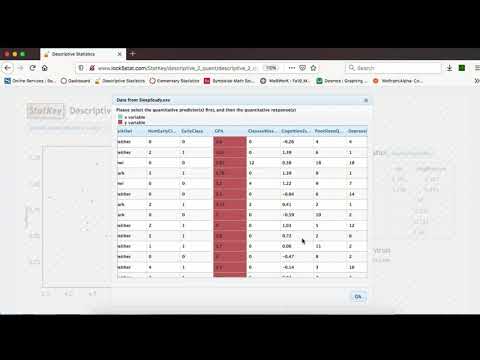 Part 4 How to Produce Scatterplots on Statkey