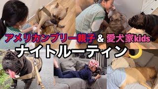 アメリカンブリーと愛犬家のナイトルーティン🌙